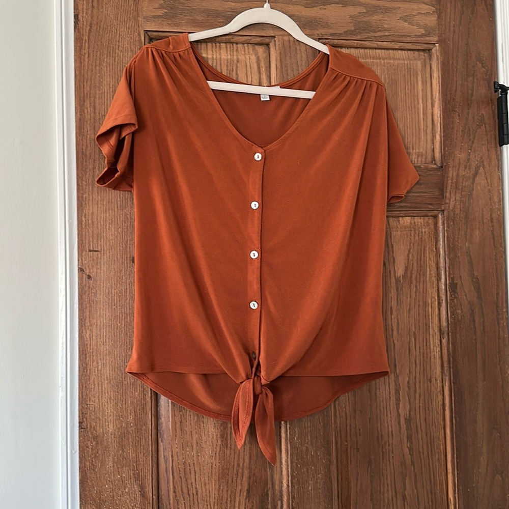 Burnt orange blouse
